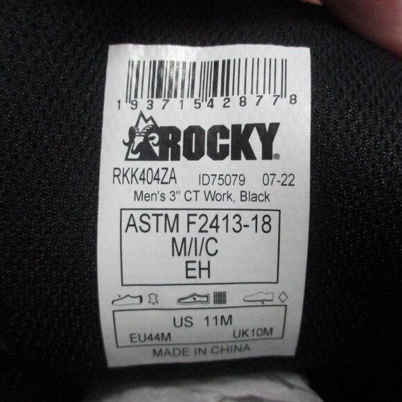 ROCKY Men's Skate - Low Nano Comp Toe Work Shoe $130 - US Size 11 - Black - 1332 - Picture 9 of 12
